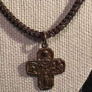 Elegant Bronze Cross Pendant Necklace